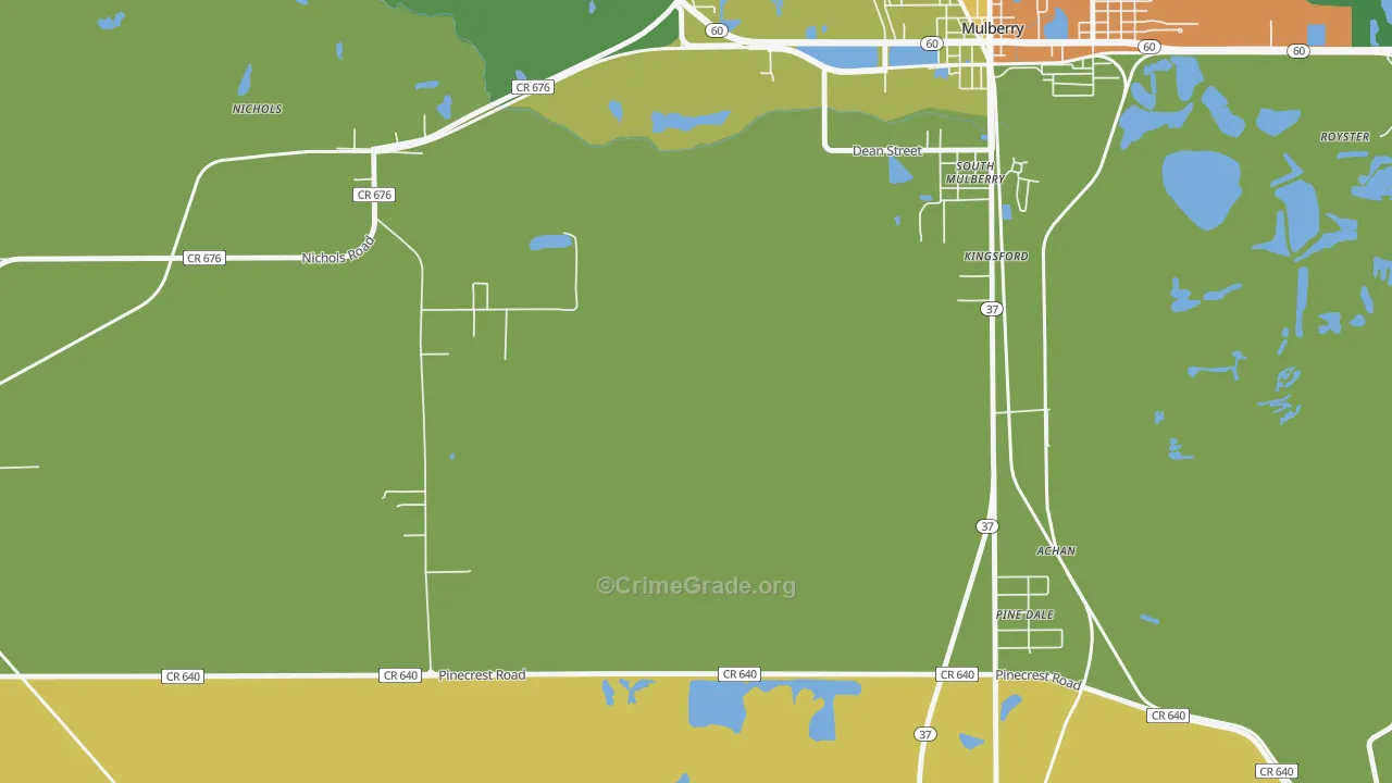 Nichols, FL Map of Robbery Rates