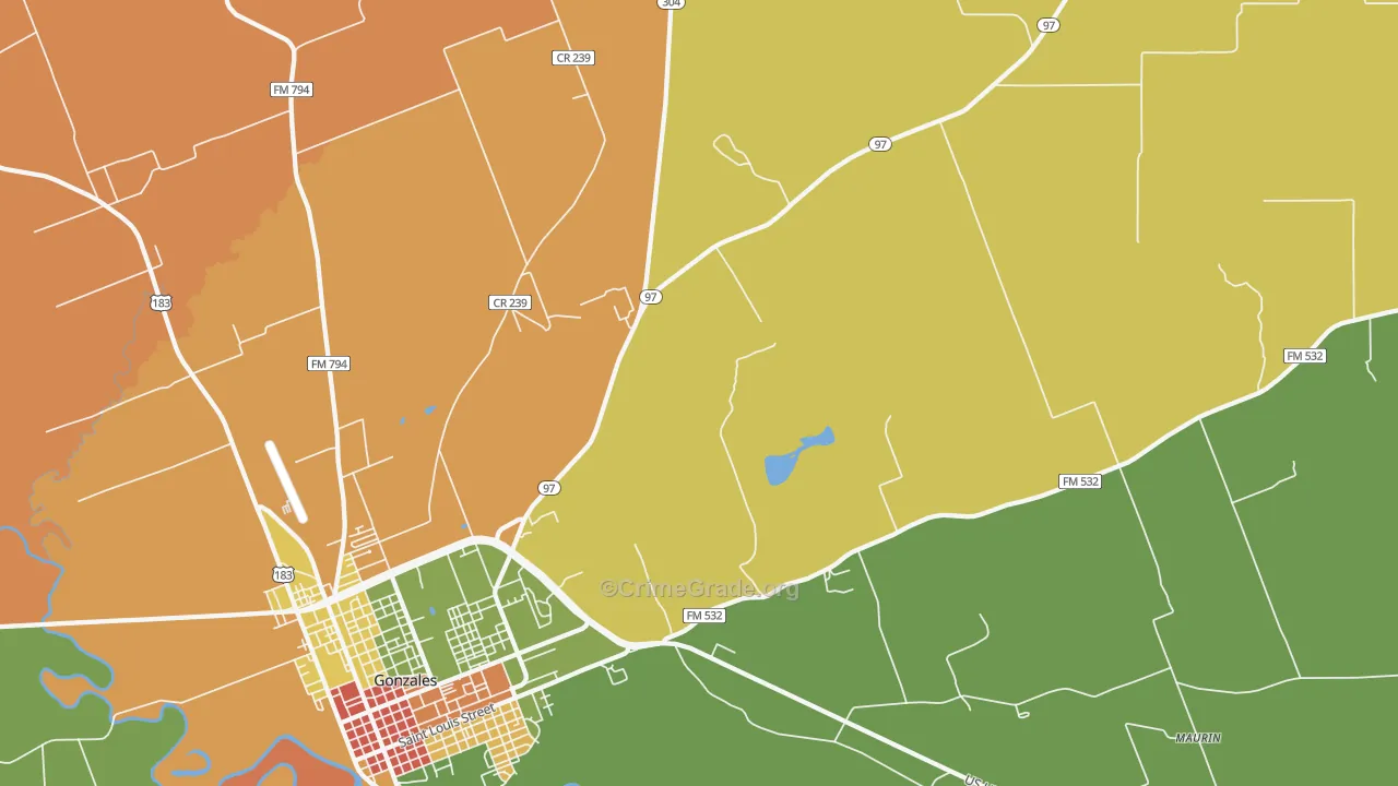 Nickel, TX Map of Robbery Rates