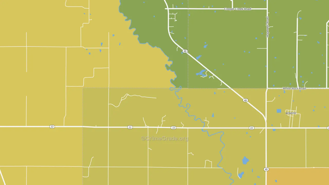 Nida, OK Map of Robbery Rates