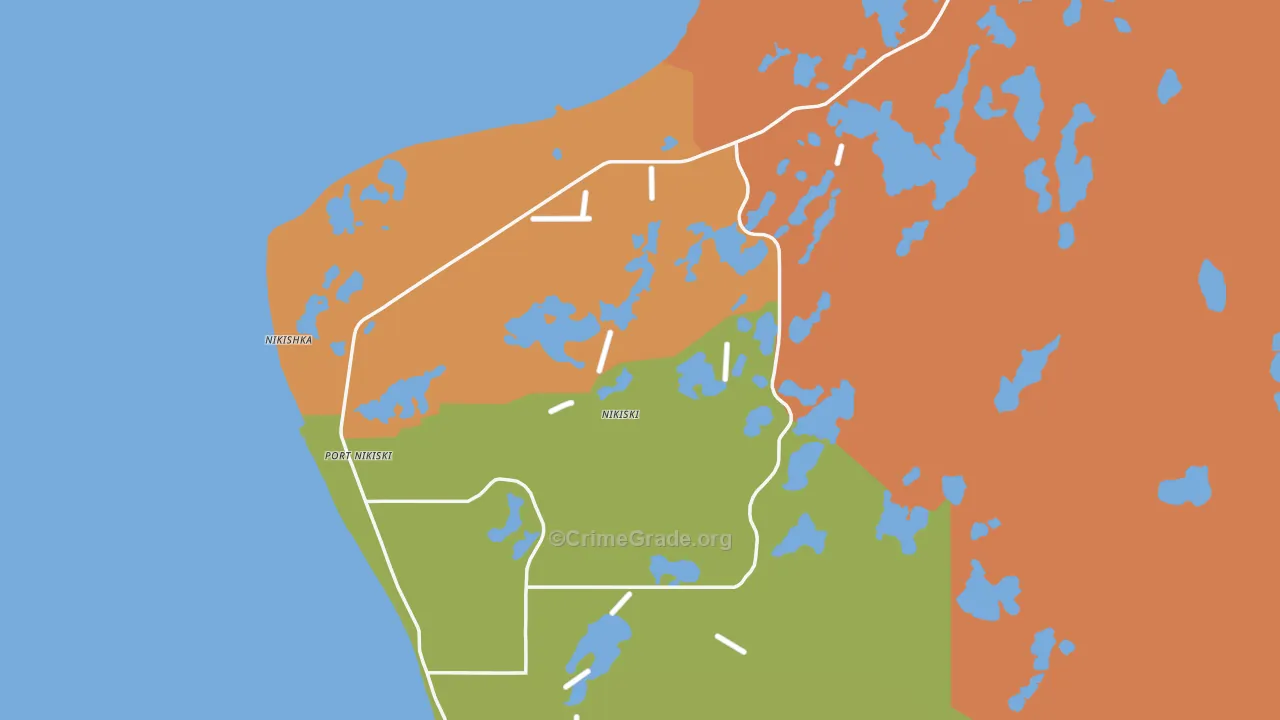 Nikiski, AK Map of Robbery Rates