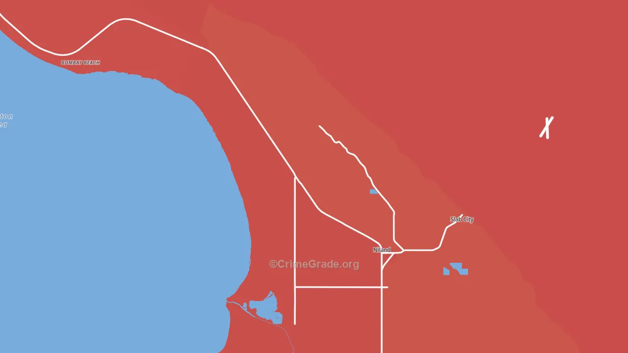 Niland, CA Map of Robbery Rates