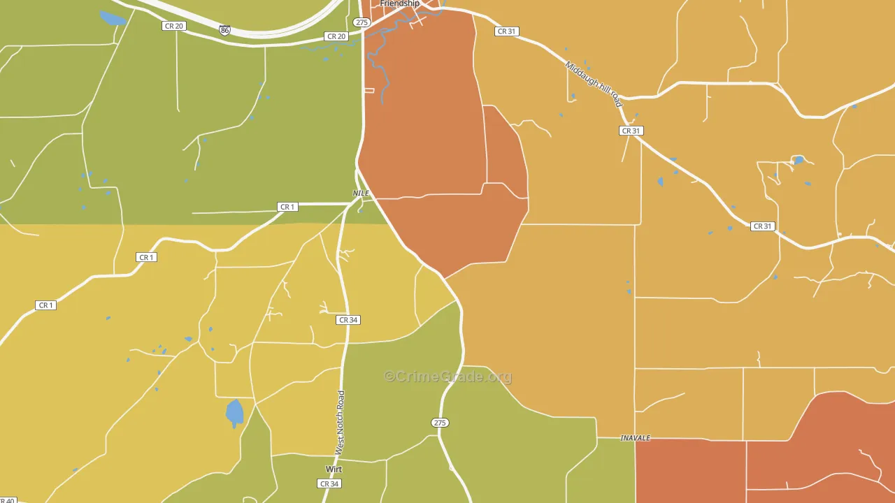 Nile, NY Map of Robbery Rates