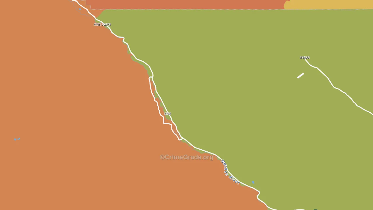 Nile, WA Map of Robbery Rates