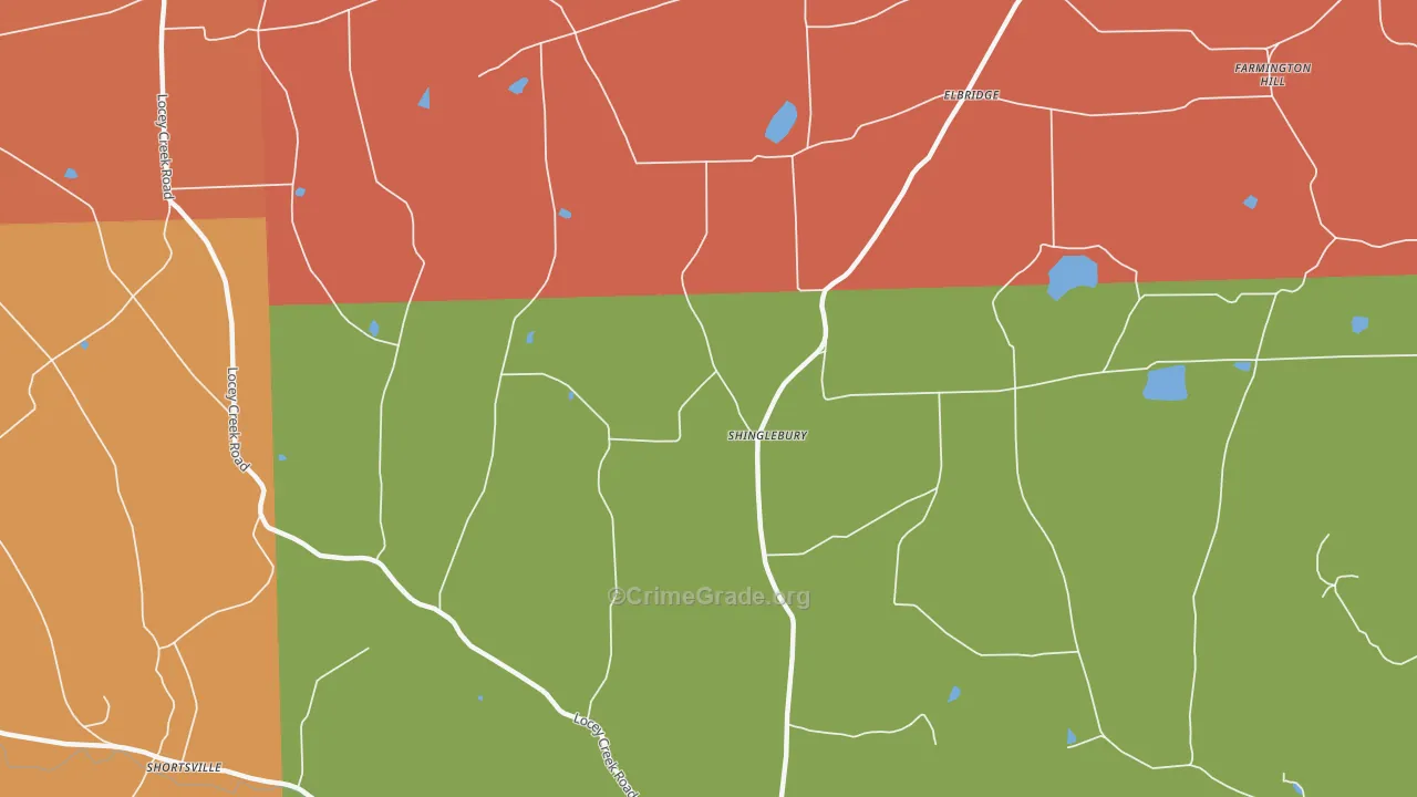 Niles Valley, PA Map of Robbery Rates