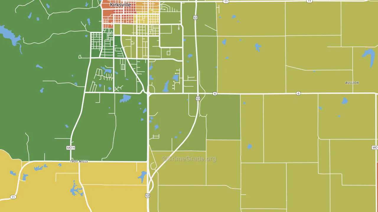 Nind, MO Map of Robbery Rates