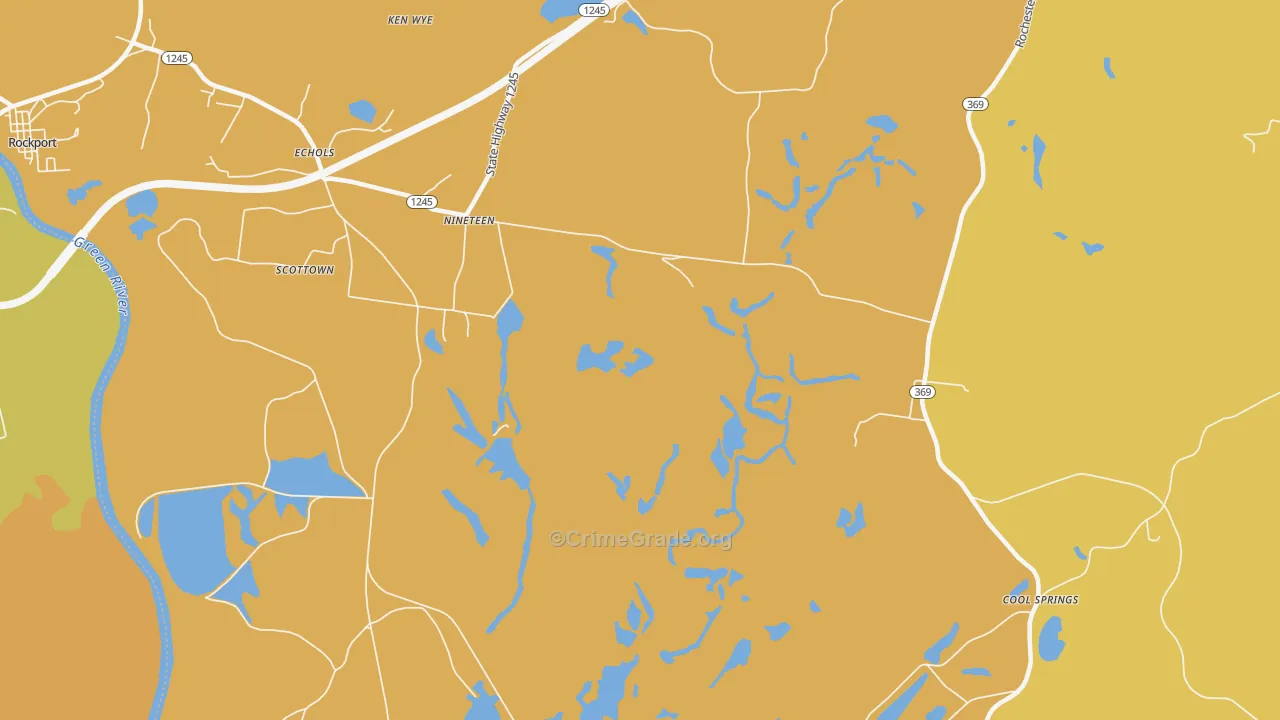 Nineteen, KY Map of Robbery Rates