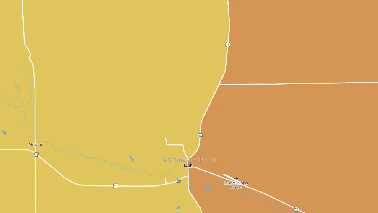 Niobrara County, WY Map of Robbery Rates