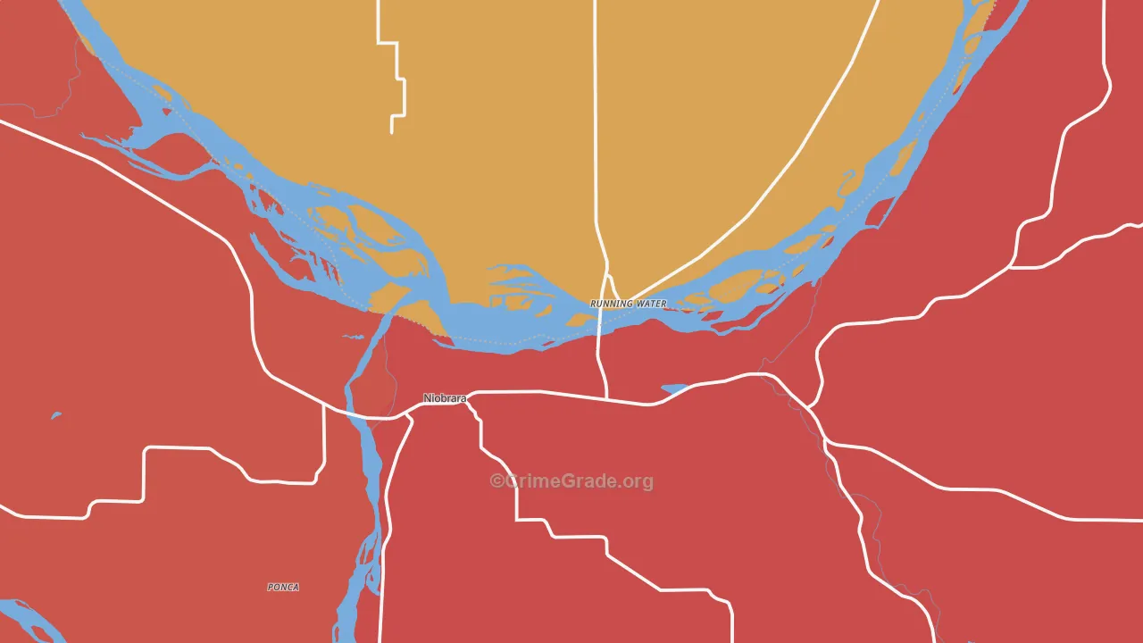 Niobrara, NE Map of Robbery Rates