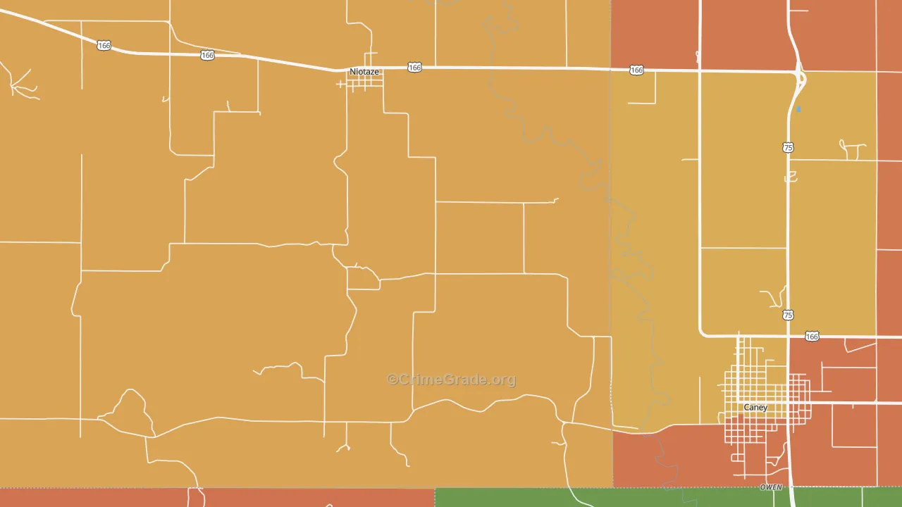 Niotaze, KS Map of Robbery Rates