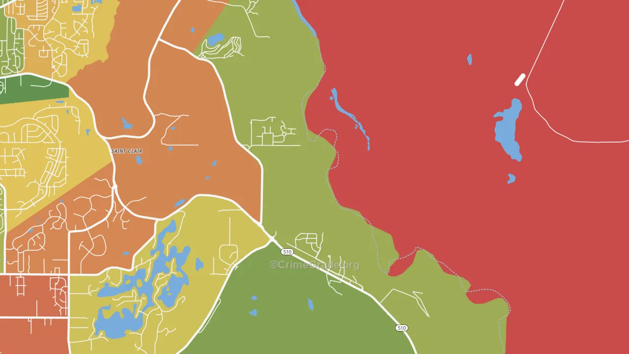 Nisqually Indian Community, WA Map of Robbery Rates