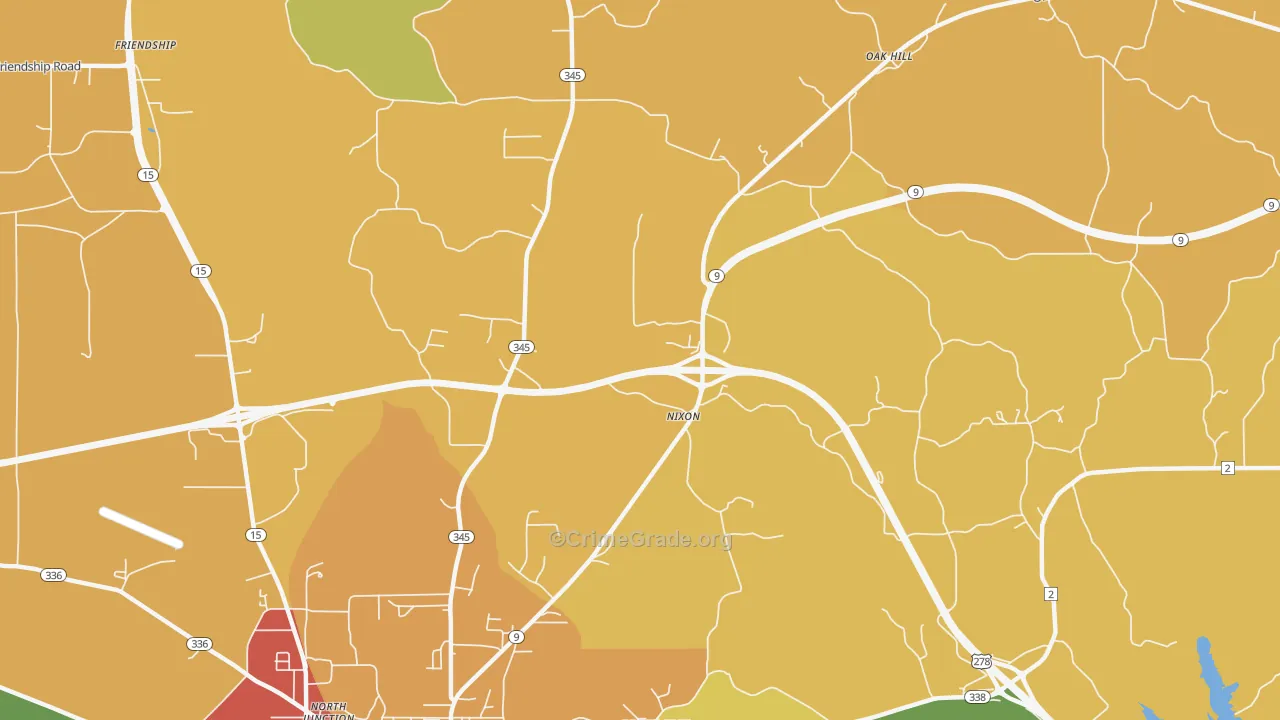 Nixon, MS Map of Robbery Rates