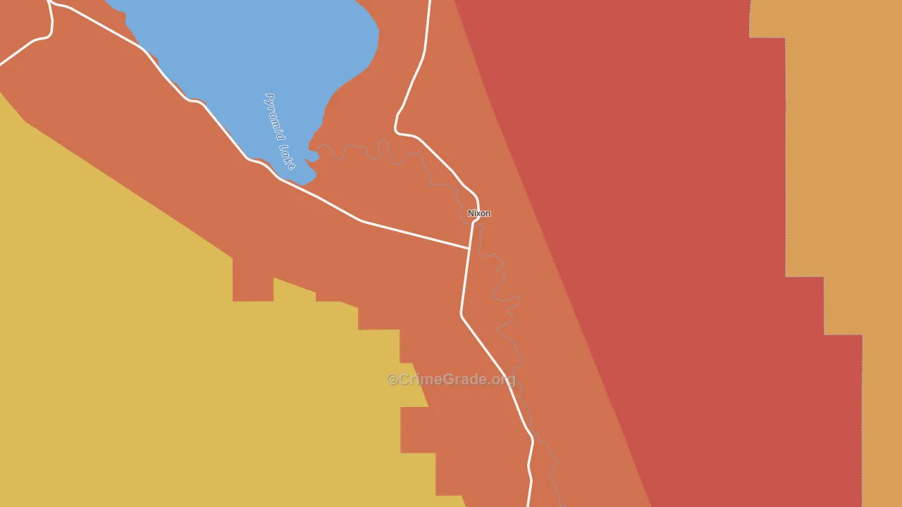 Nixon, NV Map of Robbery Rates