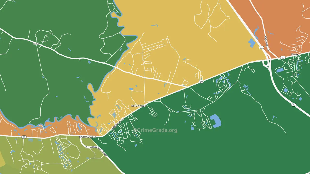 Nixonville, SC Map of Robbery Rates