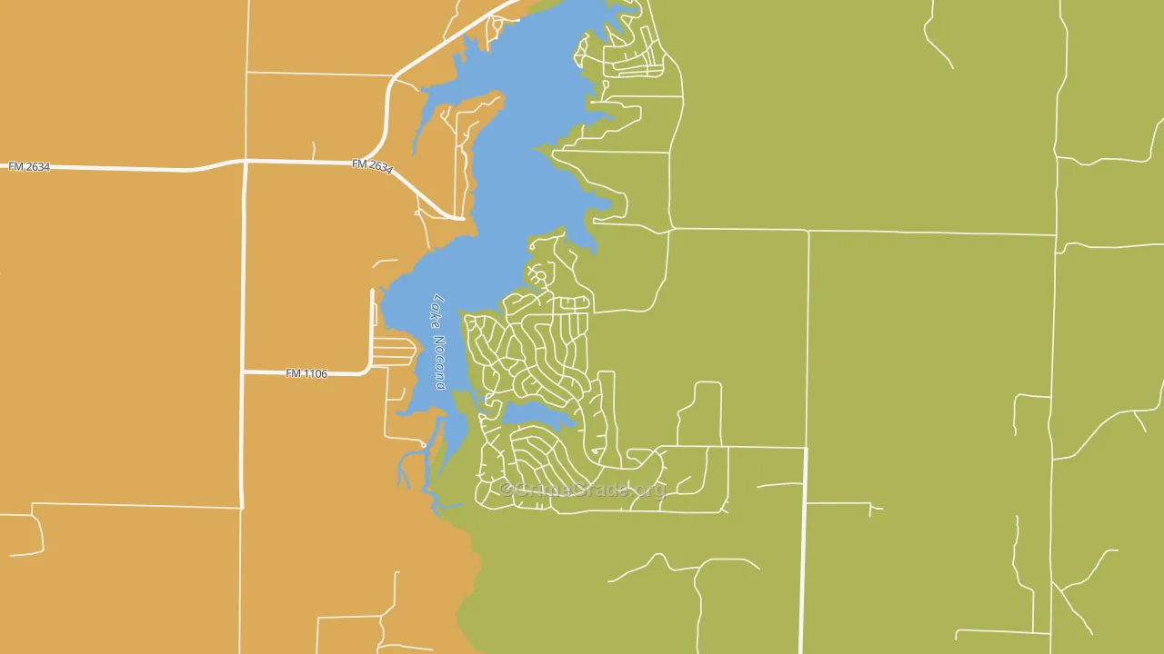 Nocona Hills, TX Map of Robbery Rates