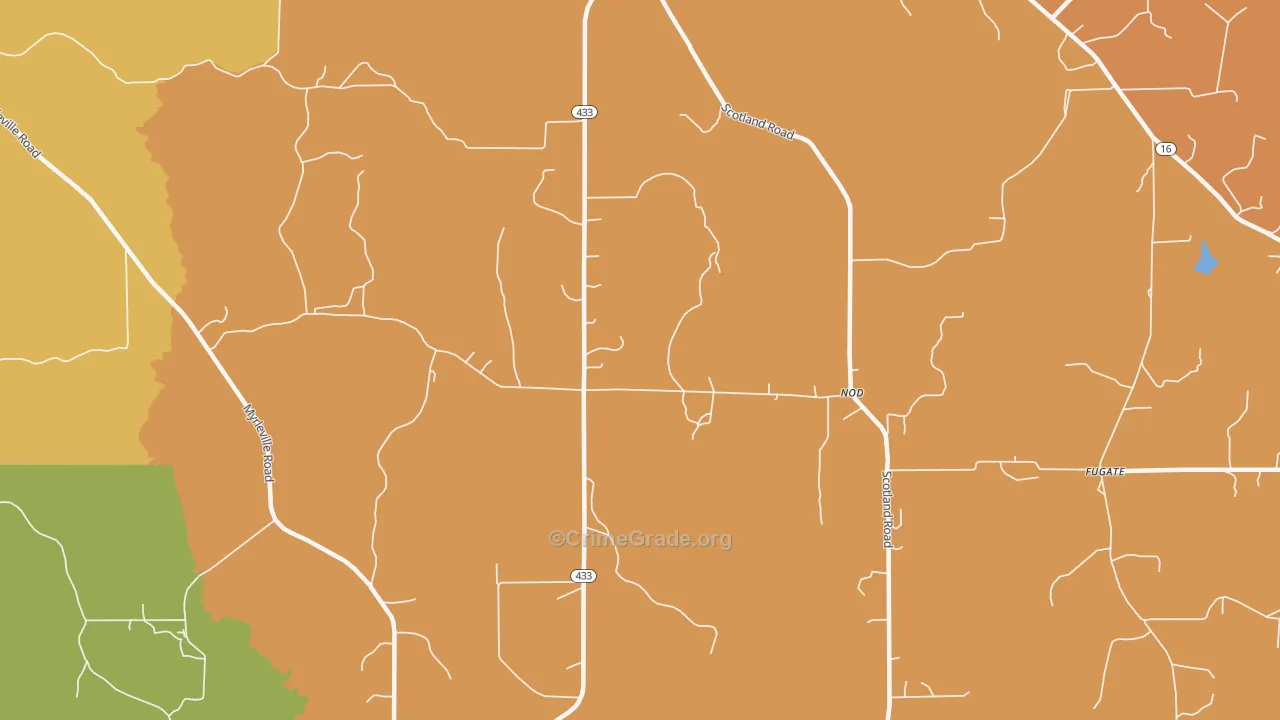 Nod, MS Map of Robbery Rates