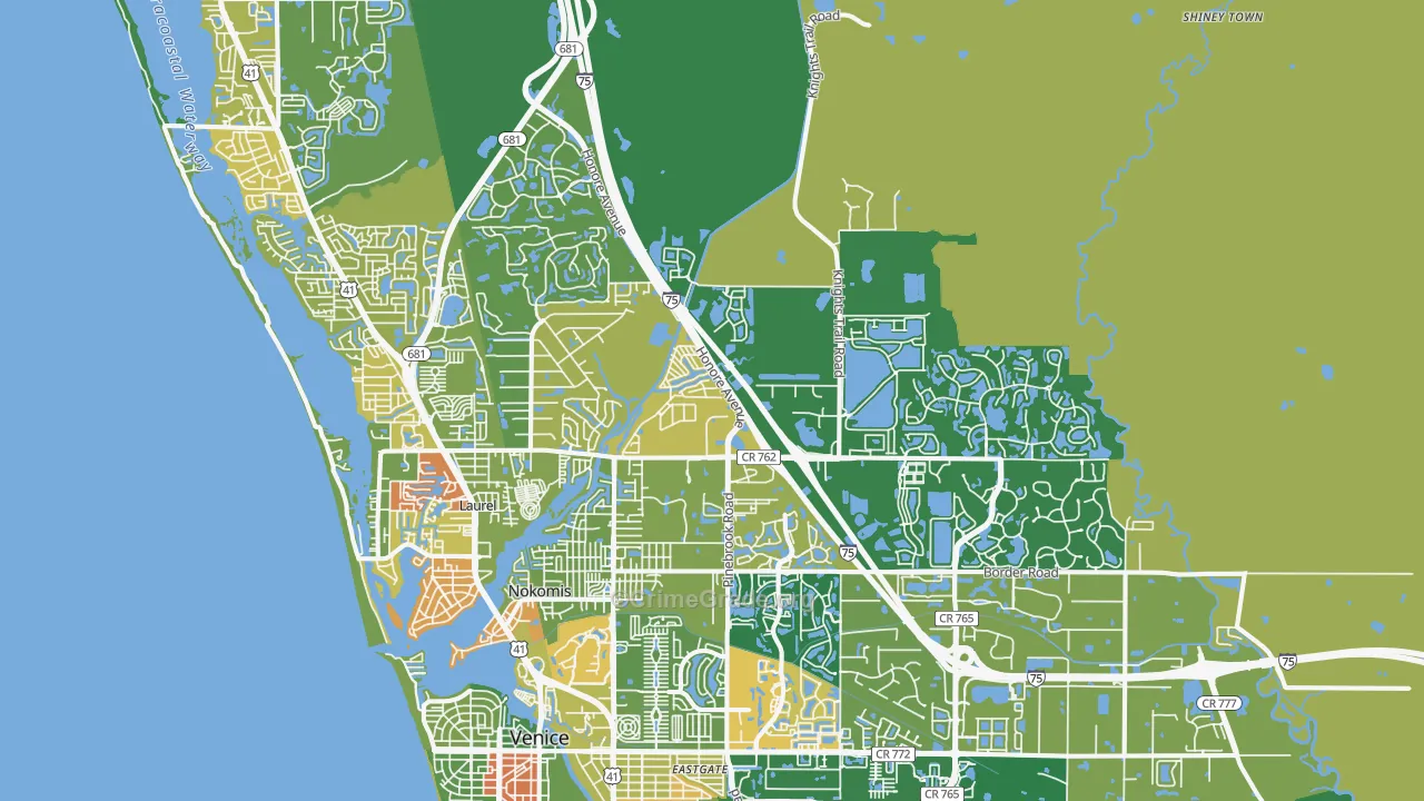 Nokomis, FL Map of Robbery Rates