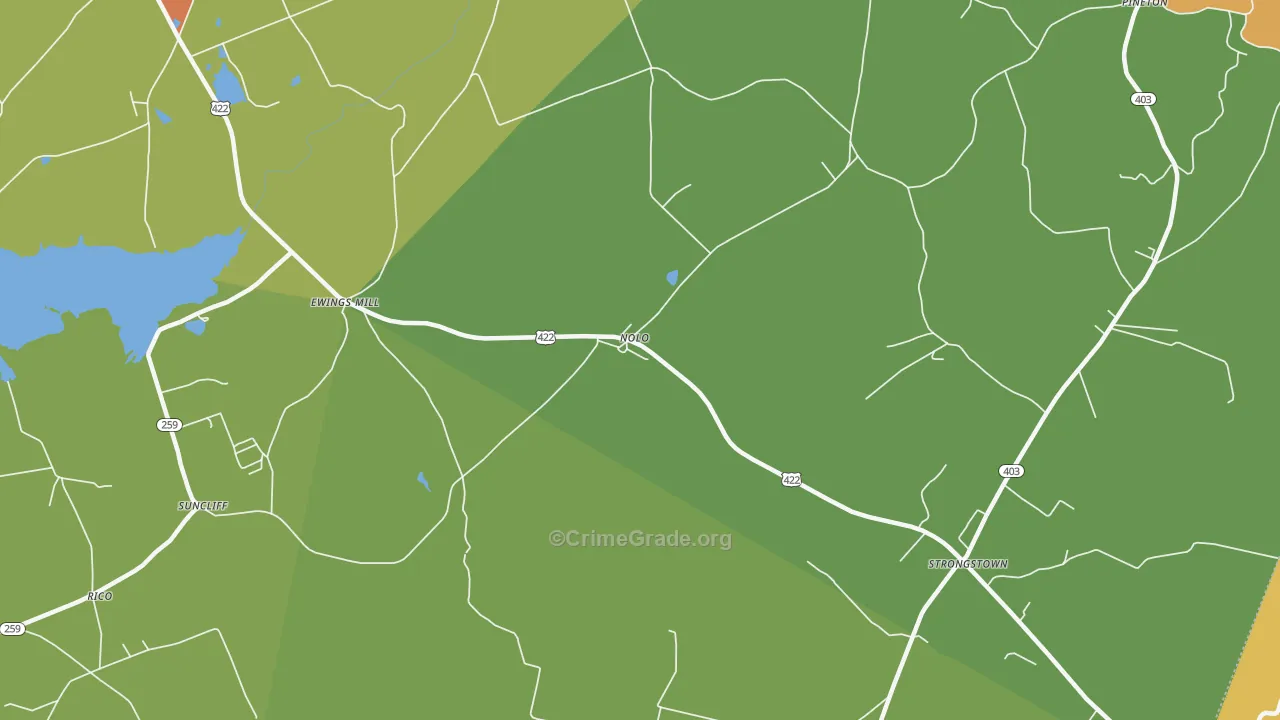 Nolo, PA Map of Robbery Rates