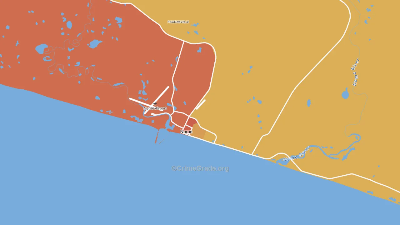 Nome, AK Map of Robbery Rates