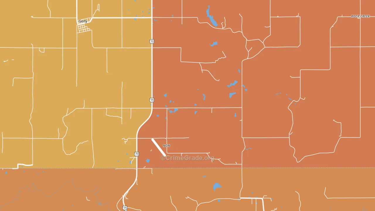 Non, OK Map of Robbery Rates