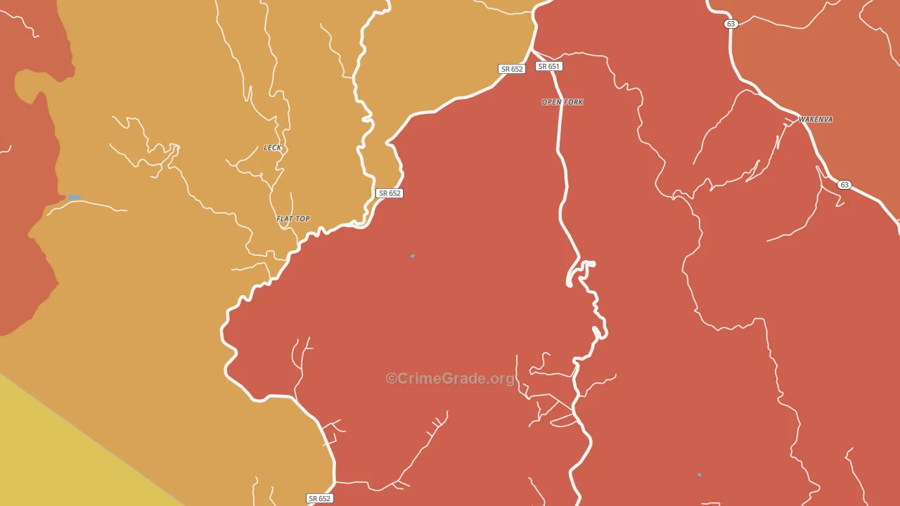 Nora, VA Map of Robbery Rates
