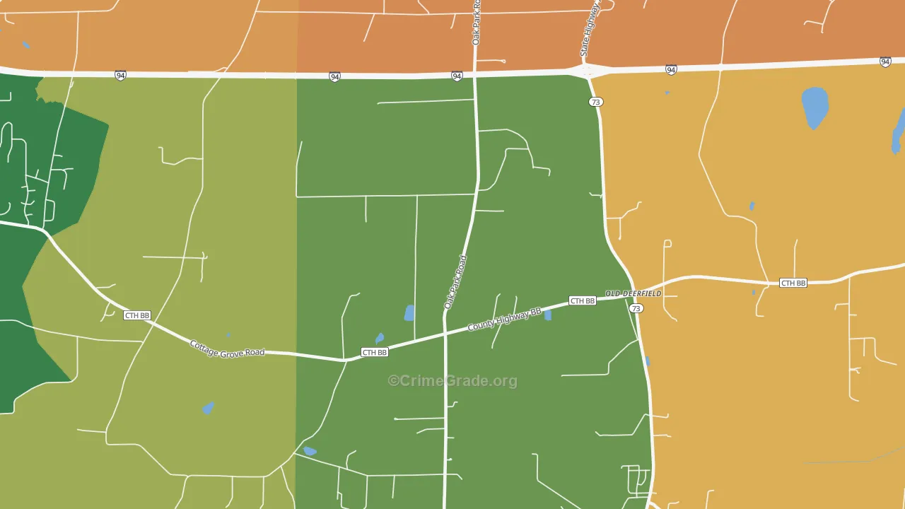 Nora, WI Map of Robbery Rates