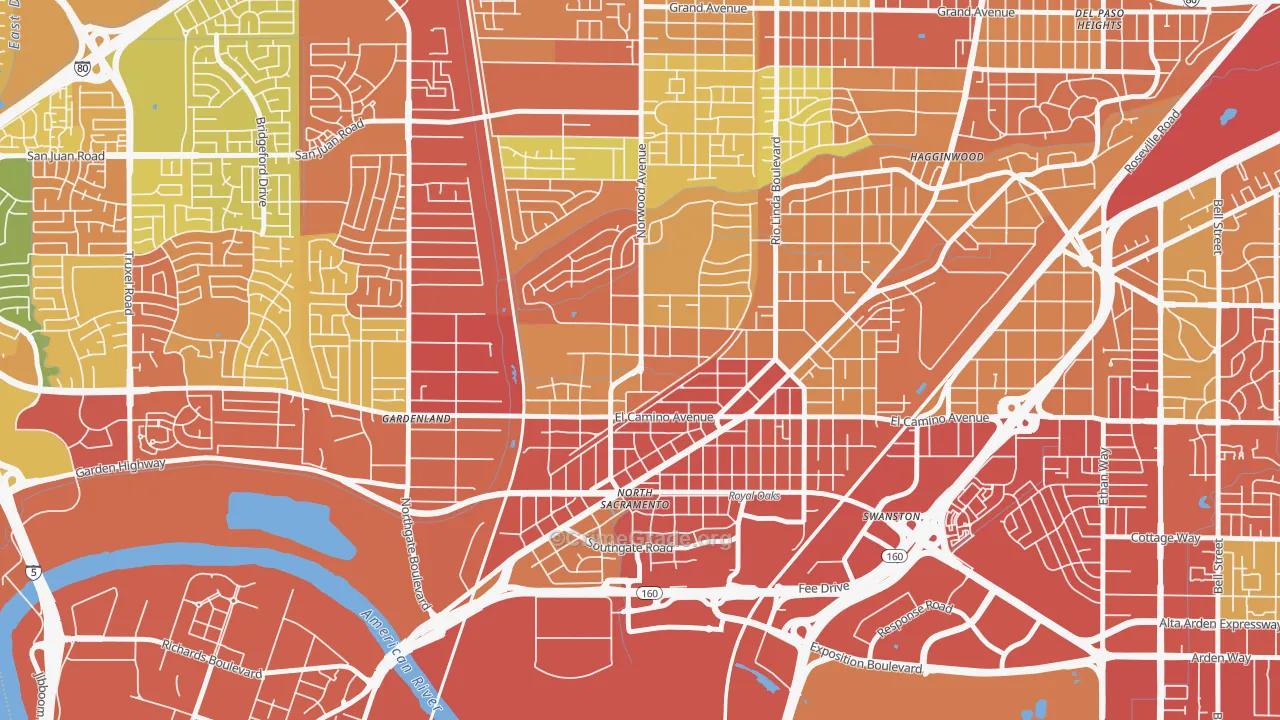 Noralto, Sacramento, CA Map of Robbery Rates