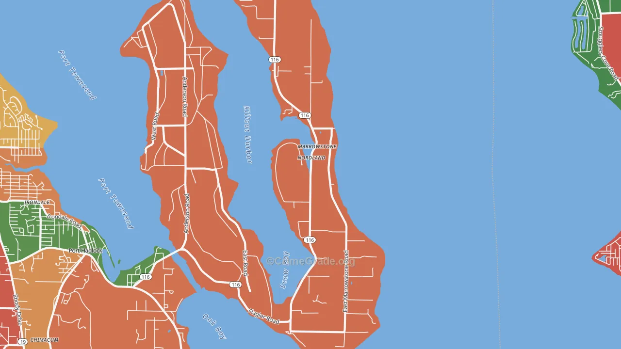 Nordland, WA Map of Robbery Rates