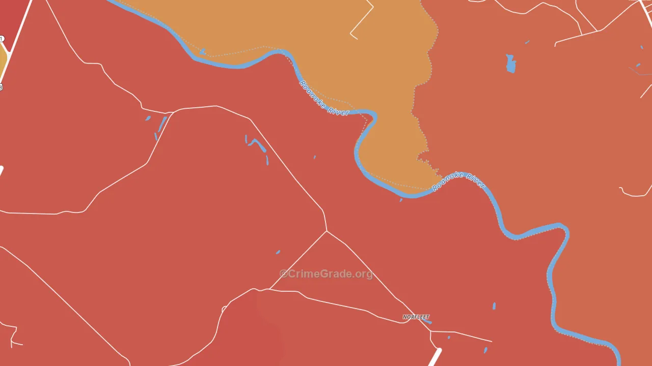 Norfleet, NC Map of Robbery Rates
