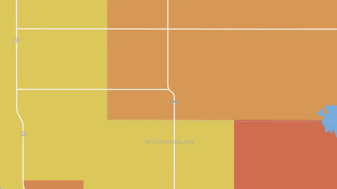 Norma, ND Map of Robbery Rates