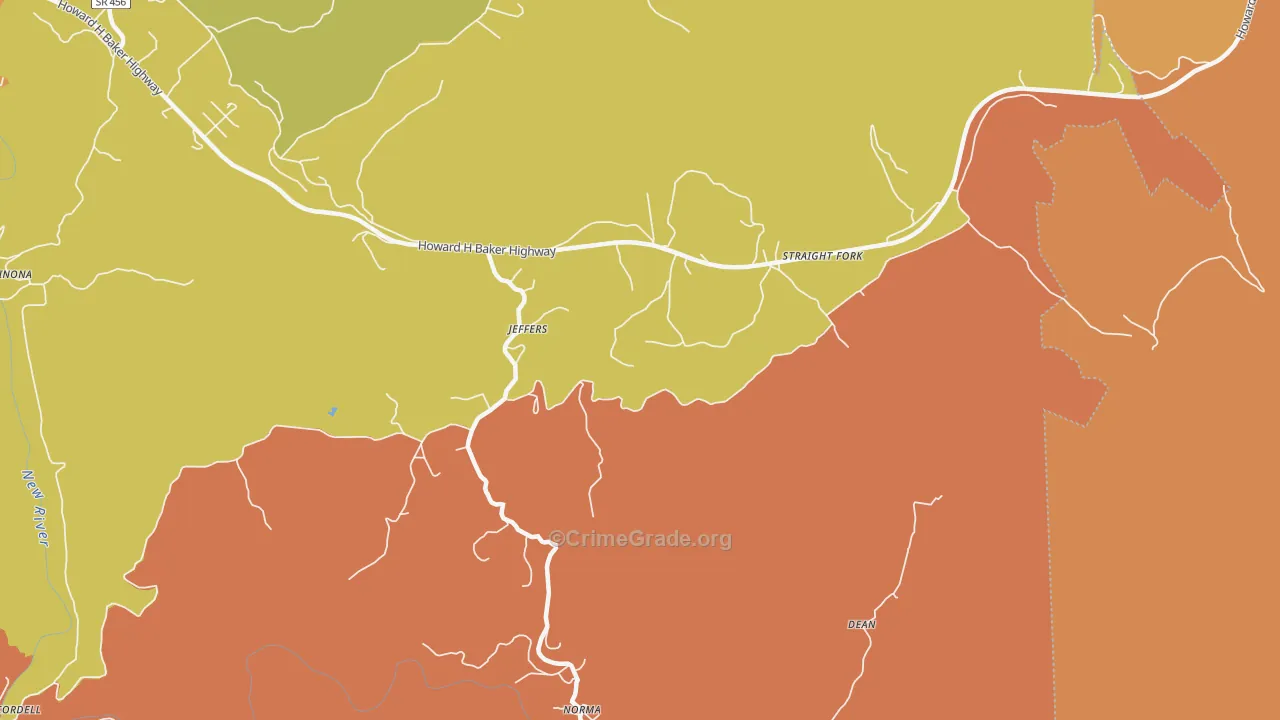 Norma, TN Map of Robbery Rates