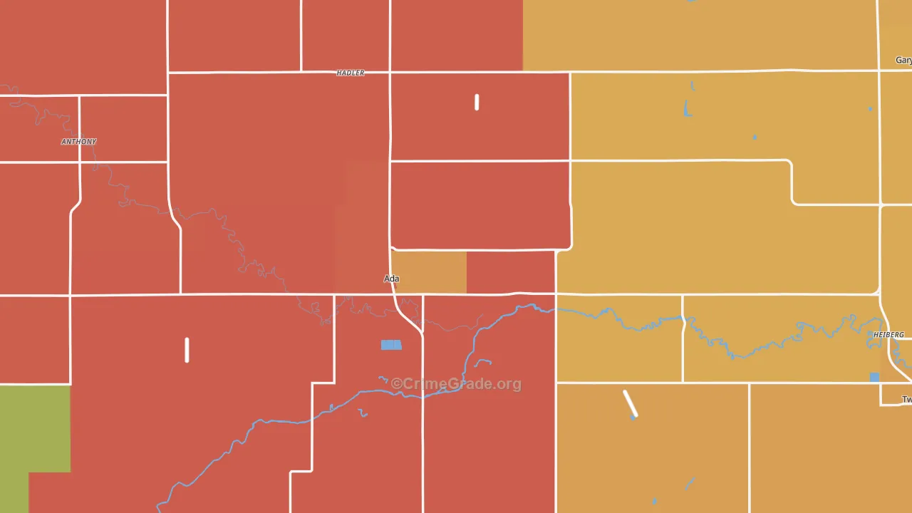 Norman County, MN Map of Robbery Rates