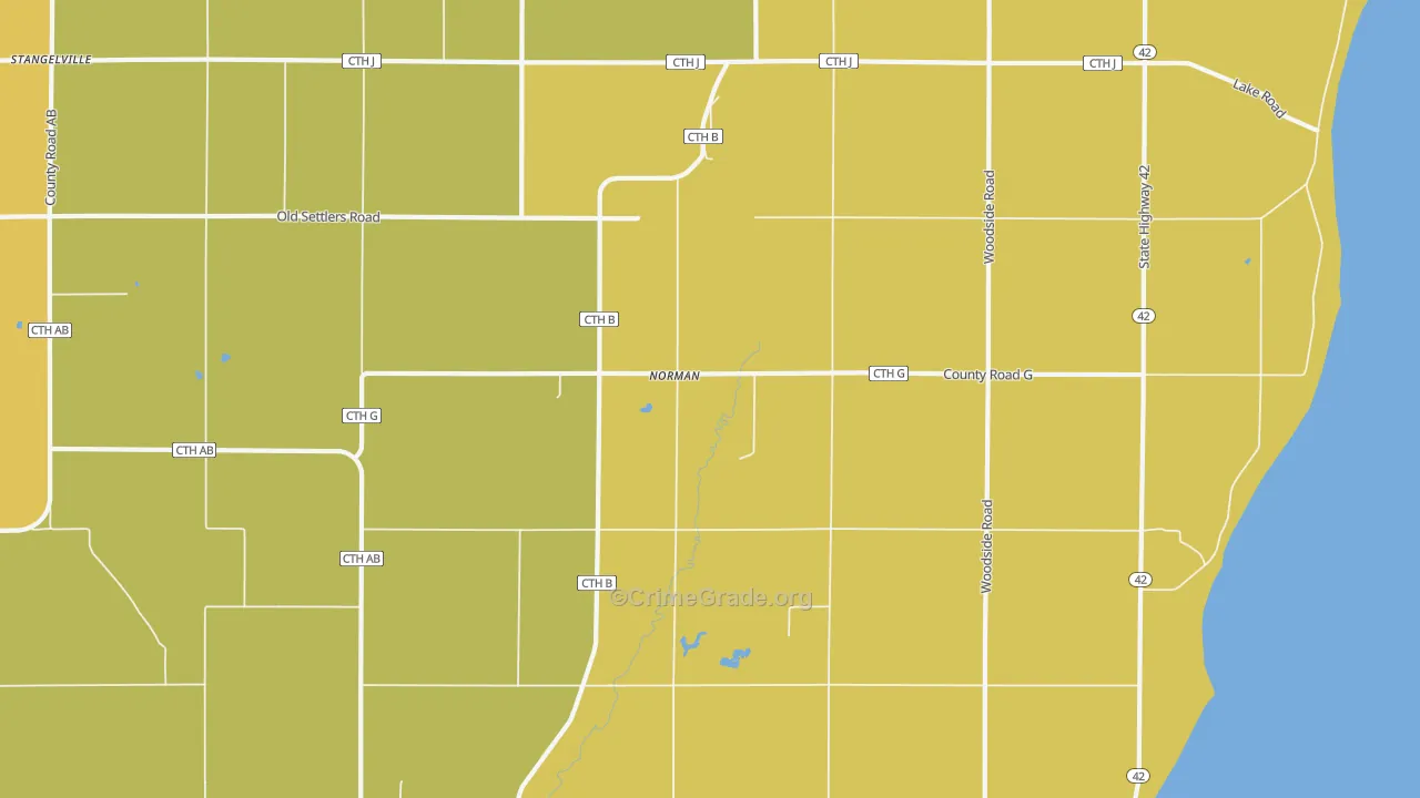 Norman, WI Map of Robbery Rates