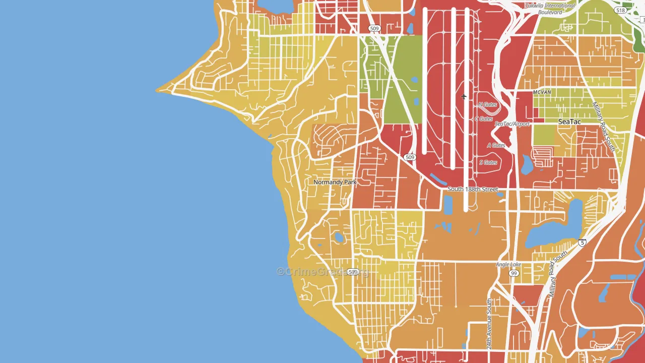 Normandy Park, WA Map of Robbery Rates