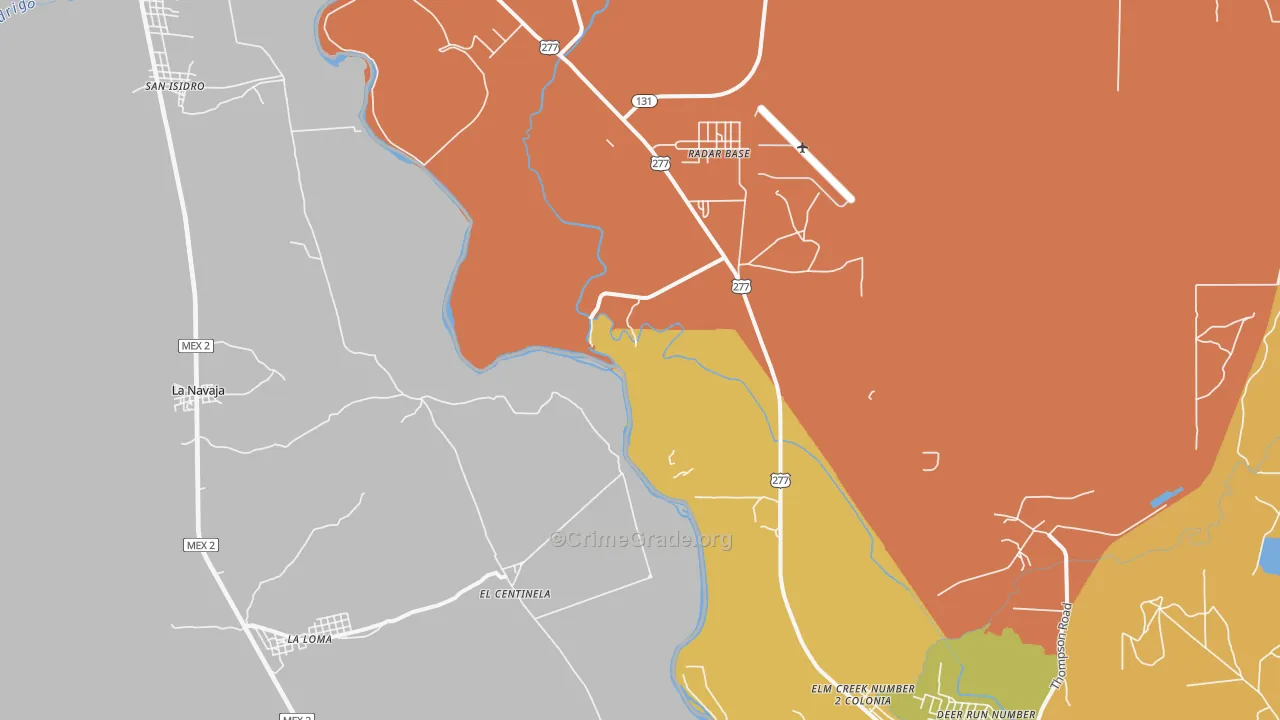 Normandy, TX Map of Robbery Rates