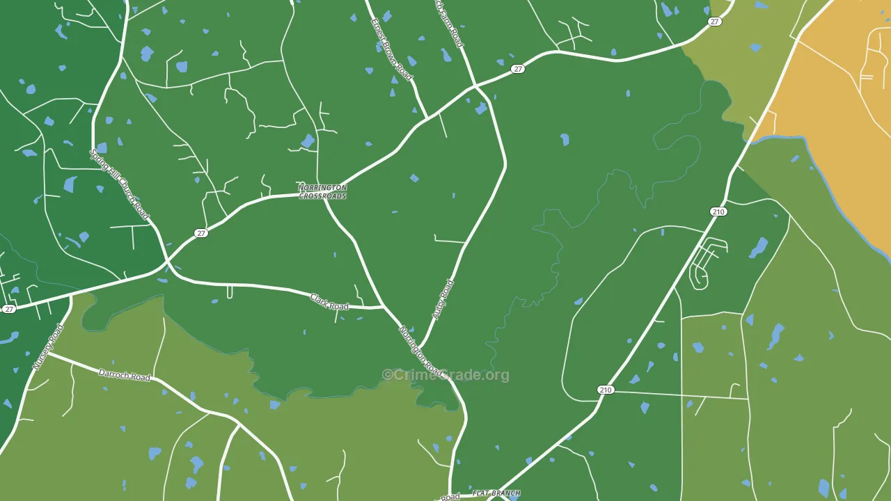 Norrington Crossroads, NC Map of Robbery Rates