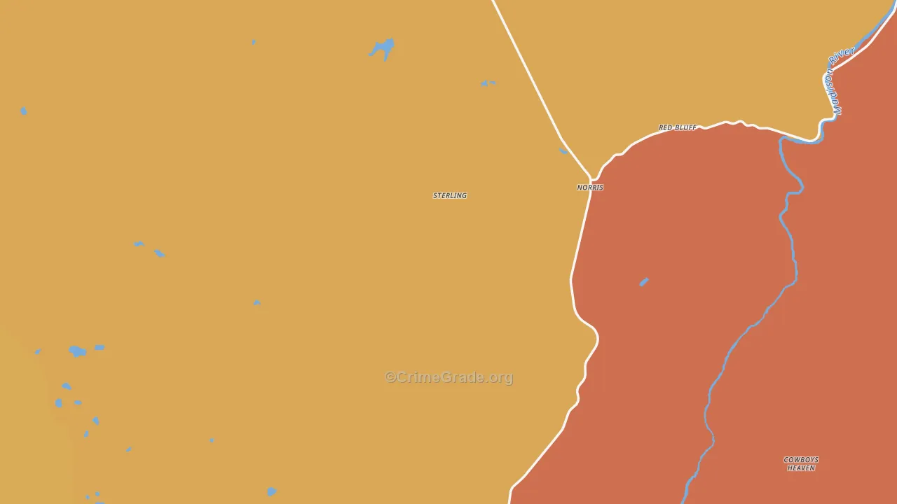 Norris, MT Map of Robbery Rates