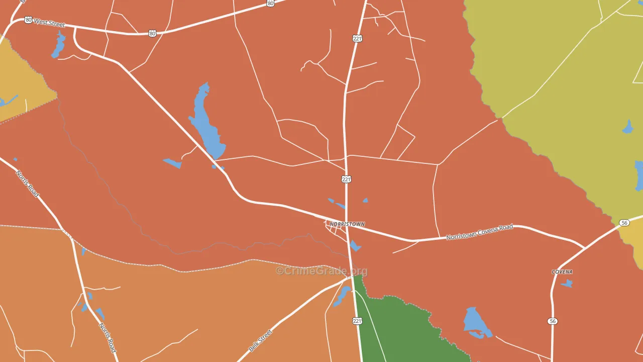 Norristown, GA Map of Robbery Rates
