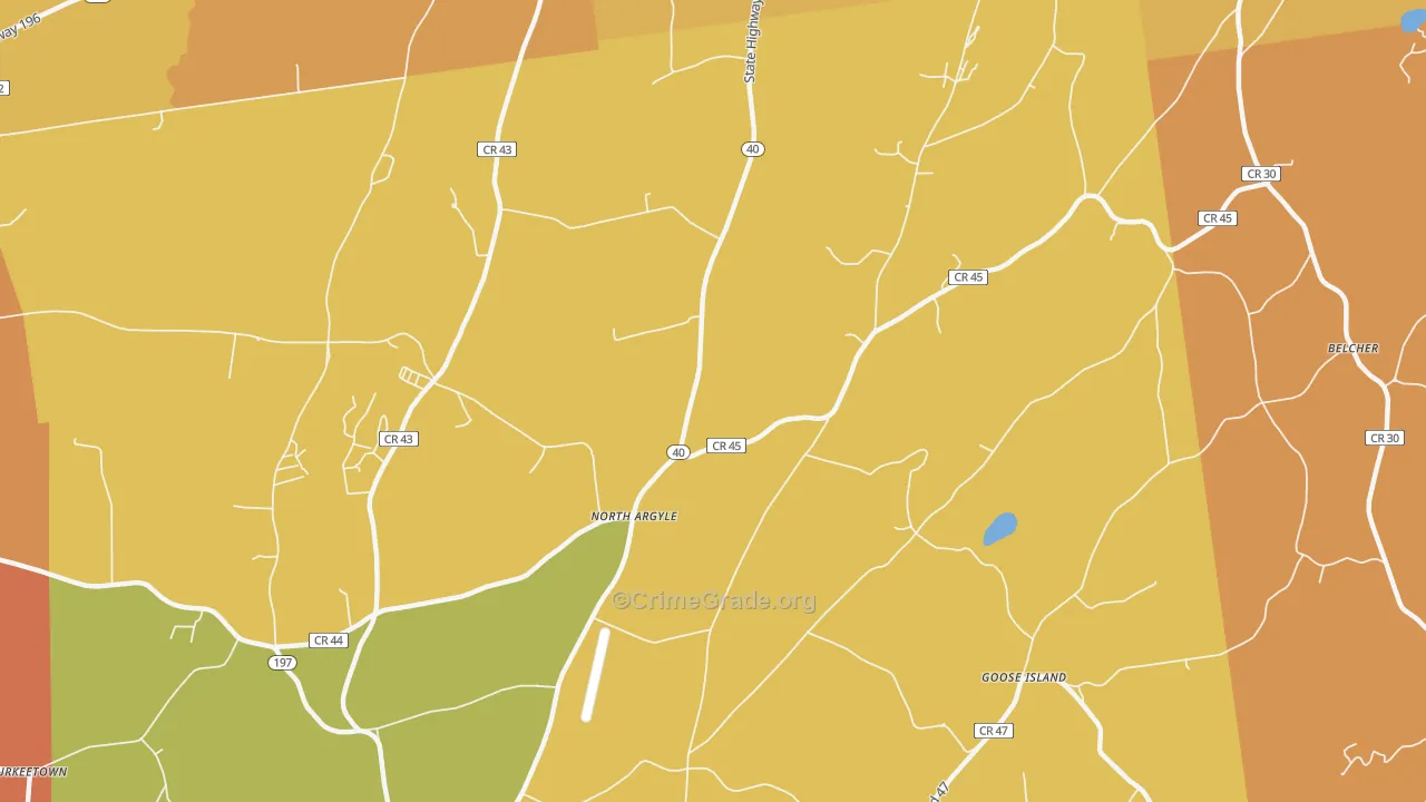 North Argyle, NY Map of Robbery Rates