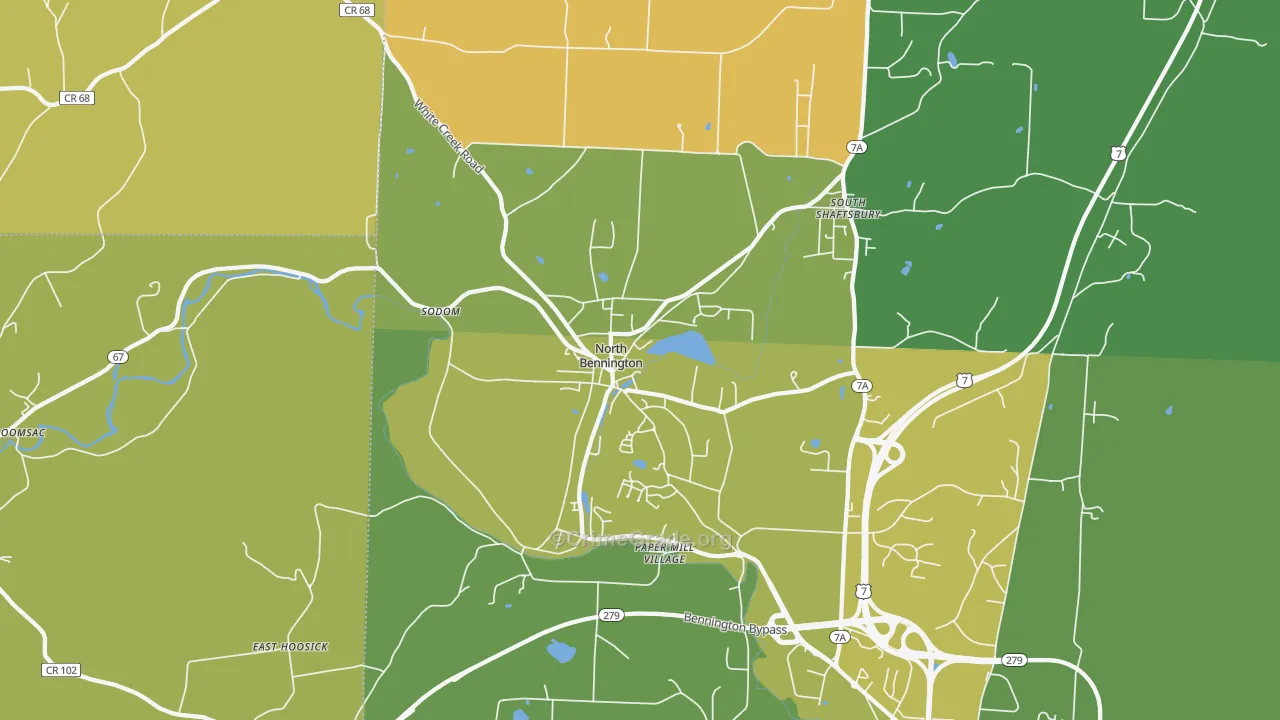 North Bennington, VT Map of Robbery Rates