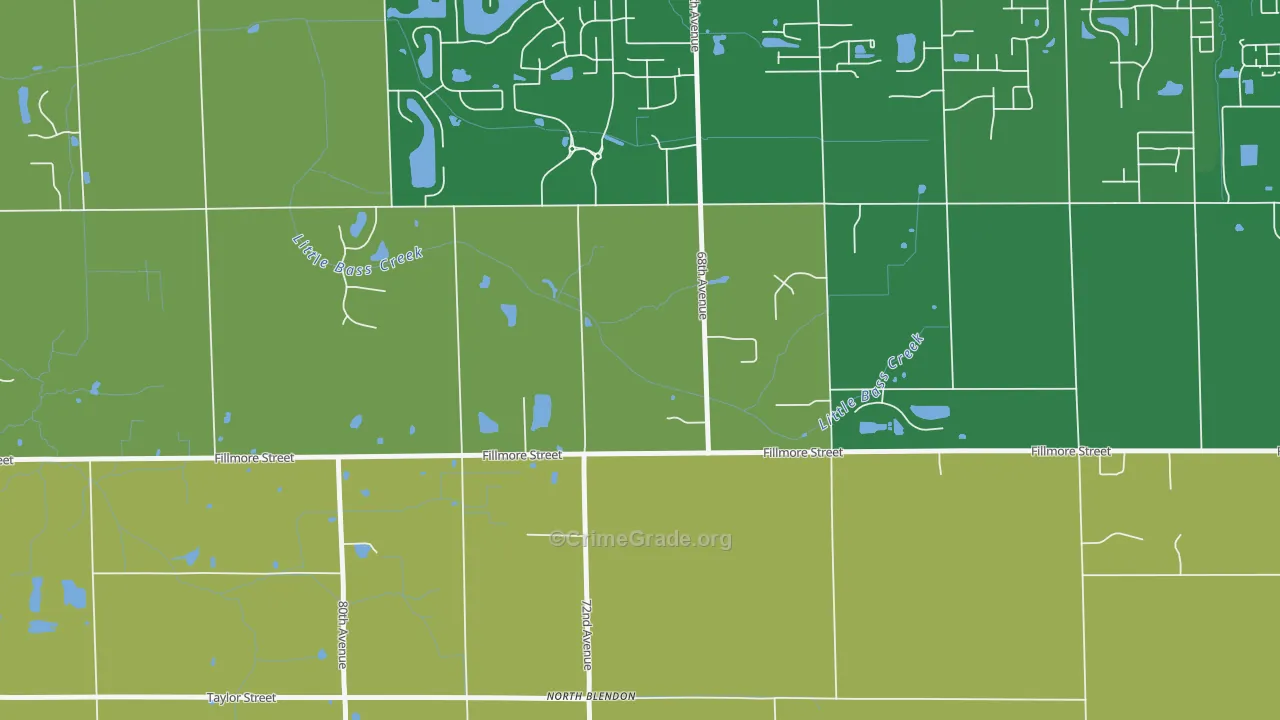 North Blendon, MI Map of Robbery Rates