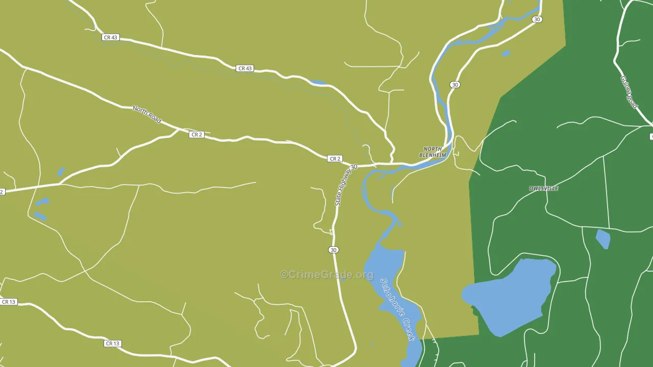 North Blenheim, NY Map of Robbery Rates
