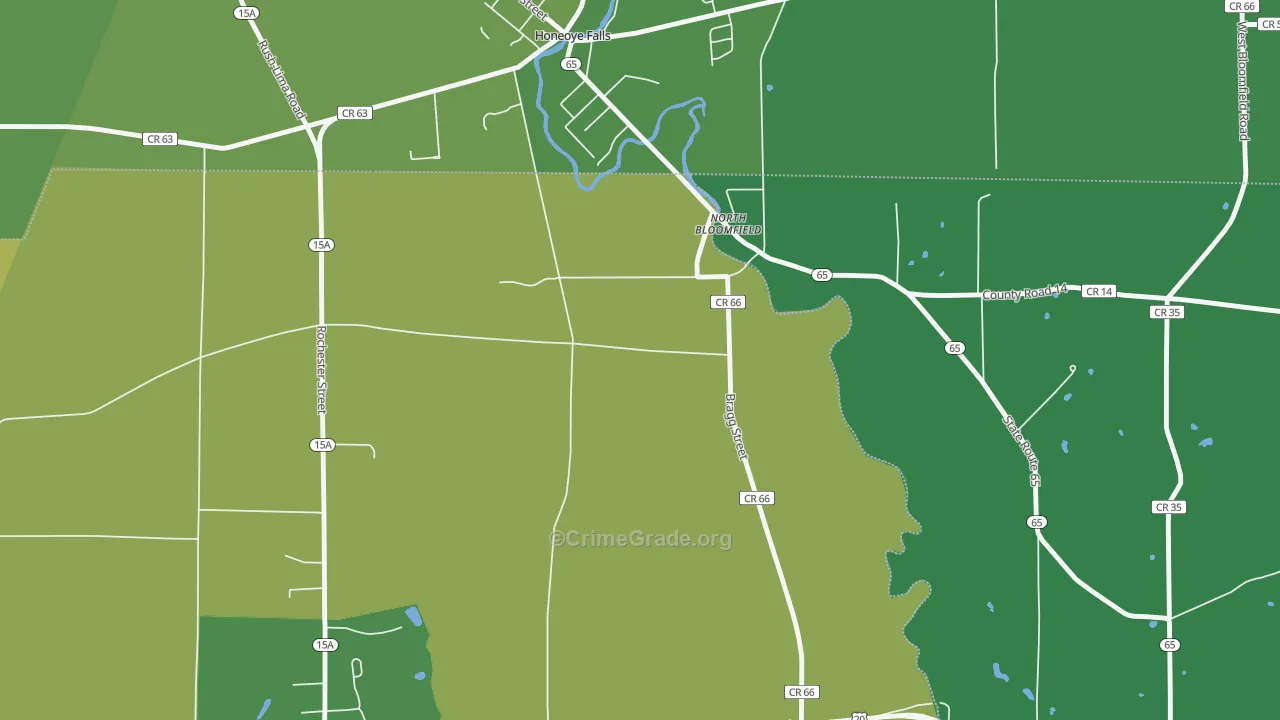 North Bloomfield, NY Map of Robbery Rates