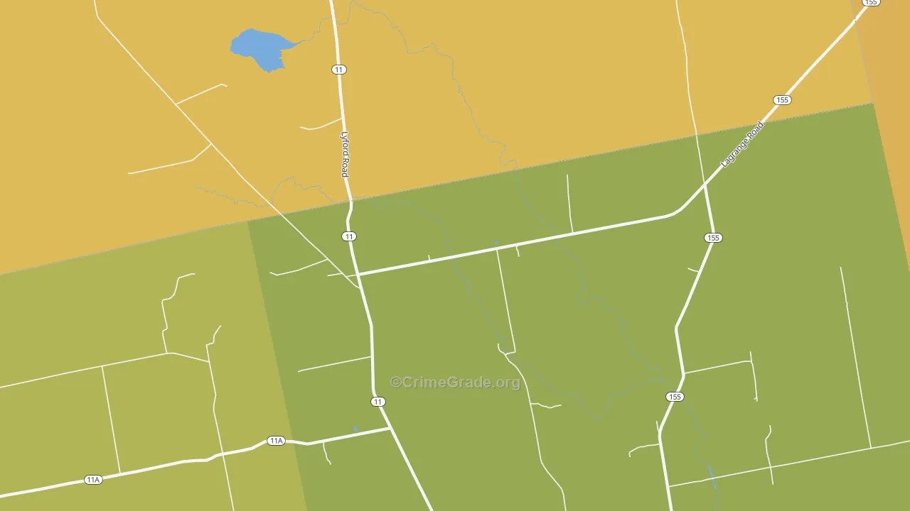North Bradford, ME Map of Robbery Rates