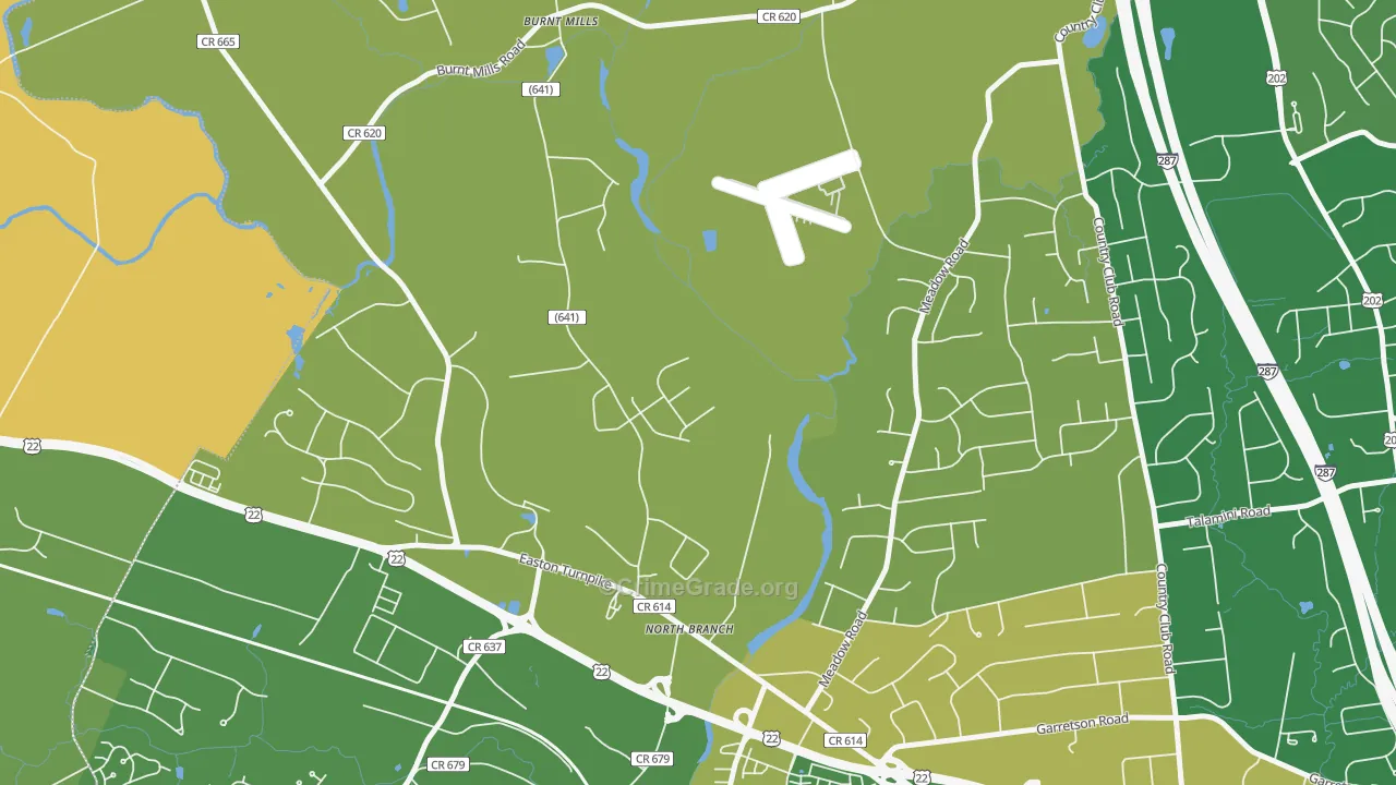 North Branch Depot, NJ Map of Robbery Rates