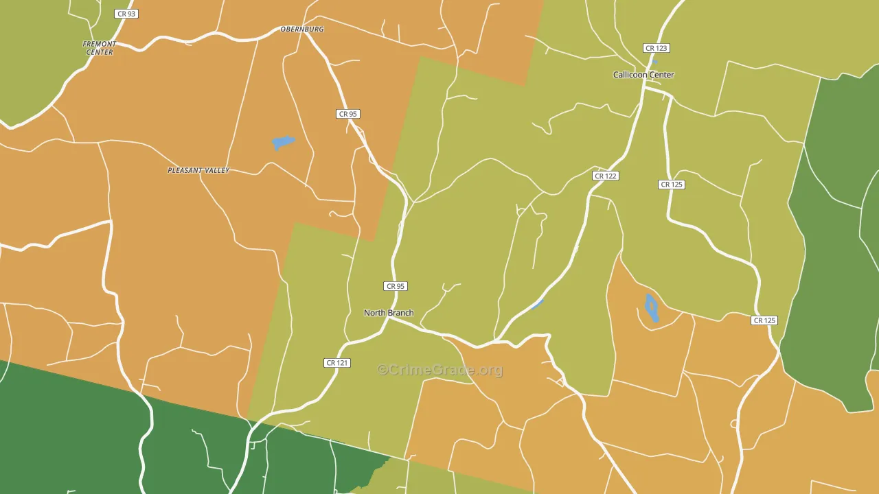 North Branch, NY Map of Robbery Rates