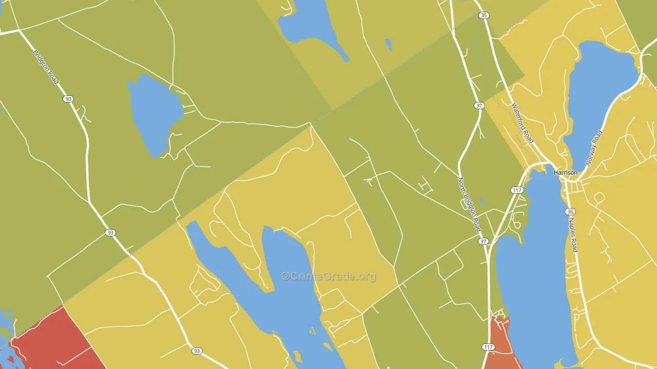 North Bridgton, ME Map of Robbery Rates