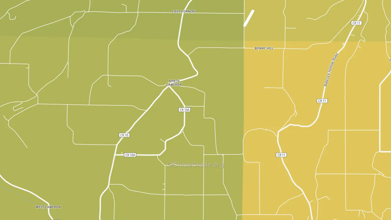 North Cameron, NY Map of Robbery Rates