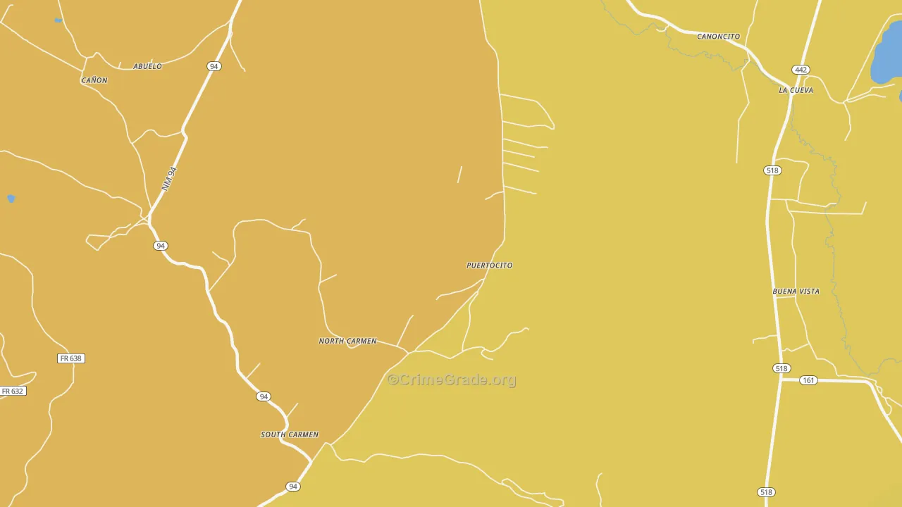 North Carmen, NM Map of Robbery Rates