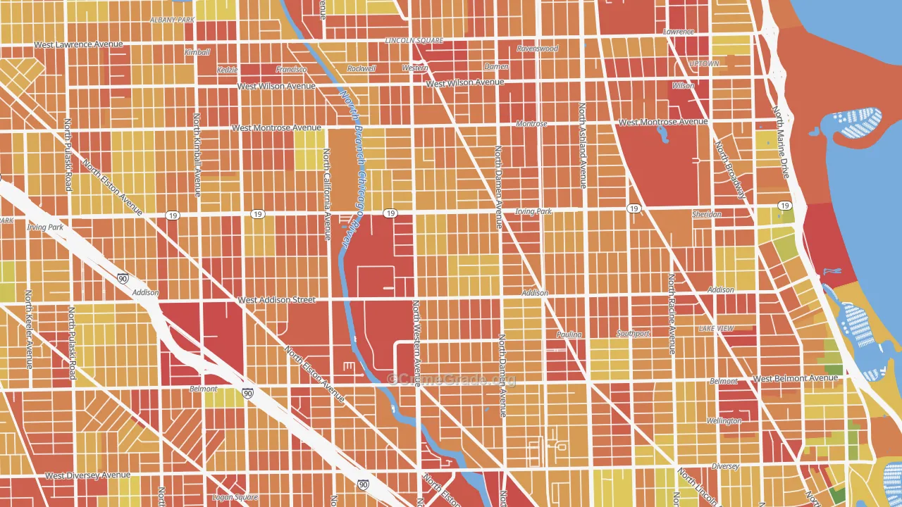 North Center, Chicago, IL Map of Robbery Rates