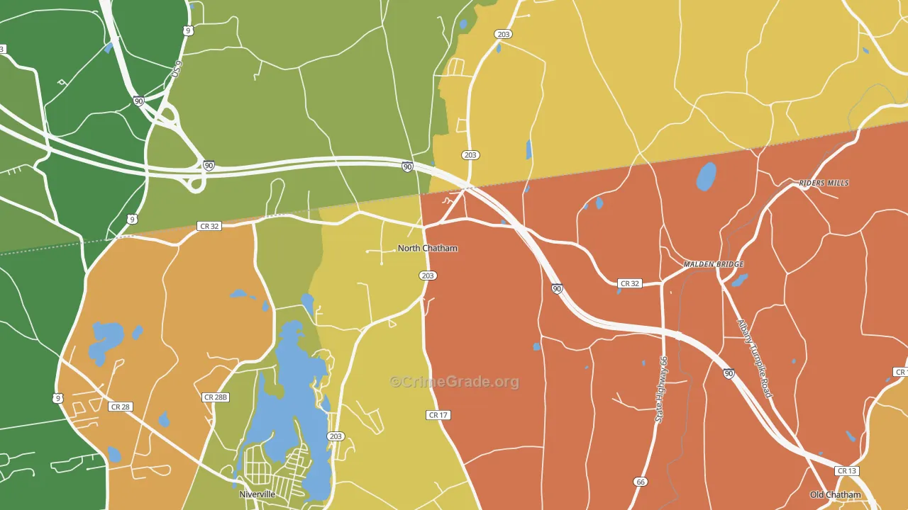North Chatham, NY Map of Robbery Rates